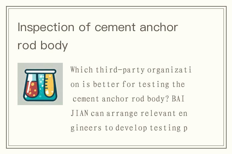 Inspection of cement anchor rod body